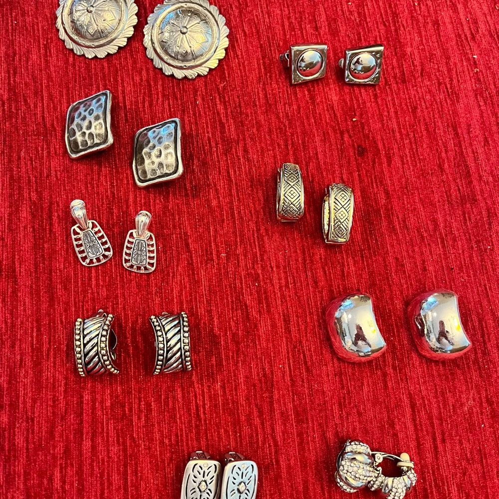 9 pair of adorable clip on earrings - like new! 3 pair are Brighton!